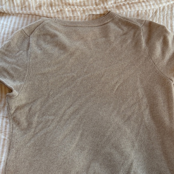 J. Crew Women's heather stone (beige) Cashmere relaxed t shirt size large - Picture 8 of 11